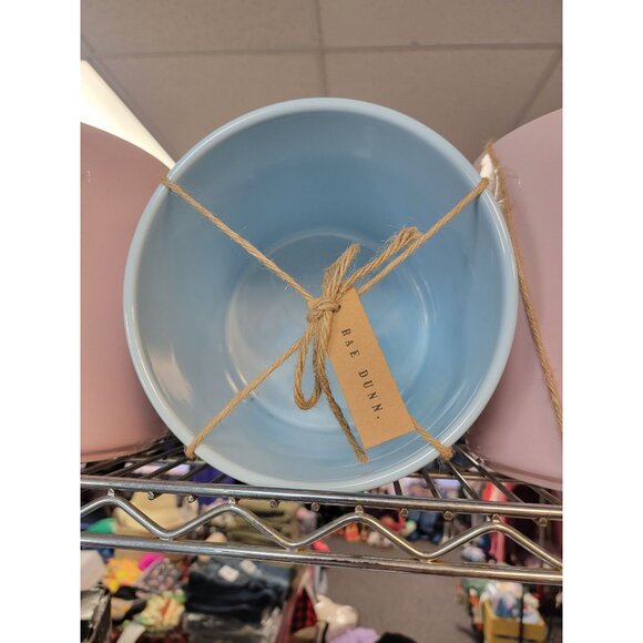 Large Rae Dunn Ceramic Planter "Good Things Grow" Blue Pot For Indoor/Outdoor Pl - Picture 2 of 2